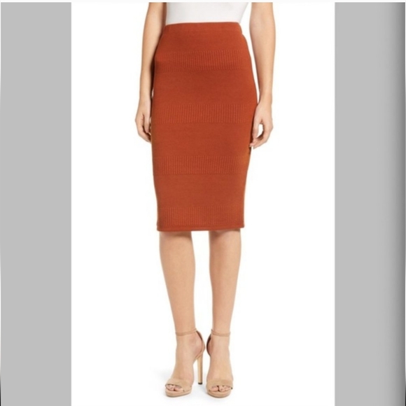 Leith Dresses & Skirts - Leith Rust Orange Bondage Pencil Skirt Size S